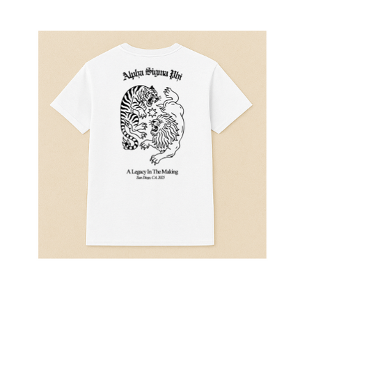 Lion/Flaming Tiger T shirt in black A-Sig (Limited edition)