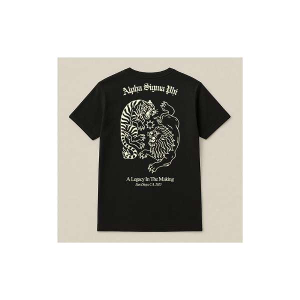 Lion/Flaming Tiger T shirt in white A-Sig (limited edition)